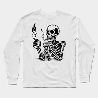 skeleton smoking Long Sleeve T-Shirt